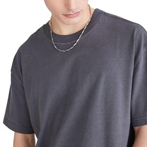 Heavy Cotton Full-Front Unisex Boxy Round-neck Short-Sleeved Men's T-<b>Shirts</b> Casual Stretch Label <b>Patchwork</b> T-<b>shirt</b> for Men - Product Image 3