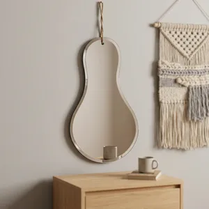Artisan Design Modern Wall Mount <b>Brass</b> Frame Durable <b>Mirror</b> Surface <b>Bathroom</b> Living Room Luxury Decorative Use Beveled <b>Mirror</b> - Product Image 2