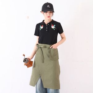 Tablier unisexe en toile avec poches, imprimé par transfert thermique, logo personnalisé, lavable, classique, pour cuisine, café, serveur, chef - Product Image 2