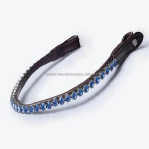 Banda Ecuestre para la frente de caballo de cuero premium de la mejor calidad con diamantes de imitación de cristales de marca, Fabricante Mayorista indio superior - Product Image 5