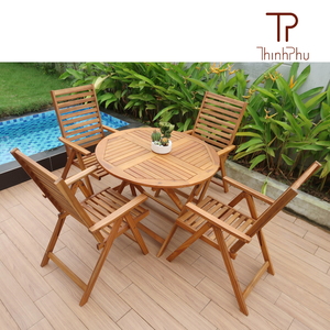 ThinhPhu DAVID <b>Dining</b> Set Teak Wood Outdoor Garden Set 7 Seater <b>Foldable</b> Patio <b>Table</b> <b>Chairs</b> Modern Design Solid Wood Furniture 1 - Product Image 3