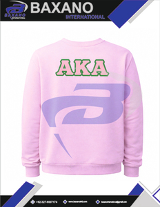 Alfa |   Kapa |   Sudadera Rosa con Temática de la Hermandad Alpha con Letras Verdes en Relieve, Ropa Universitaria para Miembros de la Hermandad AKA - Product Image 5