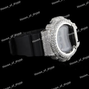 Reloj Digital de Lujo para Hombre con Diamantes Moissanite VVS, Caja de Plata de Ley 925, Correa de Goma Personalizada y Esfera de Cristal - Product Image 2