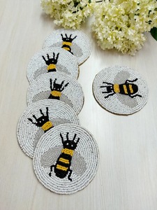 Embroidery <b>Coasters</b> Seed Bead Crafts Handmade Beaded <b>Coasters</b> Beaded <b>Drink</b> <b>Coasters</b> by whimsy art craft - Product Image 6