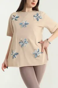 Camiseta de Manga Corta con Cuello Redondo y Bolsillos Forrados para Mujer, Camiseta Larga de Alta Calidad para Mujer, Camiseta Personalizada para Mujer - Product Image 2