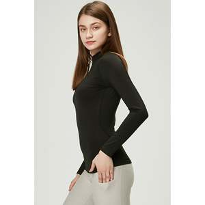 Camiseta de equitación de manga larga con cremallera para mujer, nueva colección de verano 2026, de malla completa premium, capa base para espectáculos ecuestres - Product Image 2