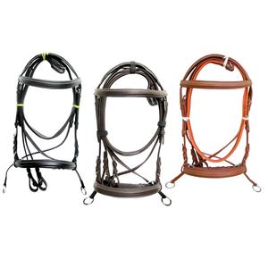 Bridas para Caballos con Riendas, Equipo de Equitación de Cuero Genuino para Deportes al Aire Libre, Bridas de Cuero - Product Image 3