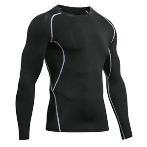 Chemises de compression pour hommes, haute qualité, séchage rapide, respirantes, UPF50+, manches longues, haute élasticité, entraînement, fitness, t-shirts de sport, gym - Product Image 1