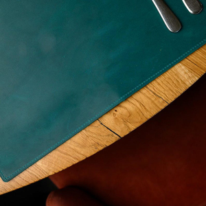 Vente en gros de sets de table en cuir véritable épais, sets de table de luxe double face avec logo personnalisé en relief, fournitures LPM-0012 - Product Image 5