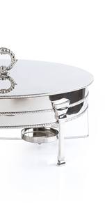 Plato de lujo ovalado de acero inoxidable para buffet, calentador de alimentos al por mayor con tapa decorativa y asa para catering - Product Image 4