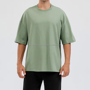 เสื้อยืดผ้าฝ้าย100% สำหรับผู้ชายเสื้อยืดไหล่ตกเสื้อยืดไหล่ตกน้ำหนัก300กรัมใส่สบายแบบสั่งตัด - Product Image 4