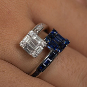 18K White <b>Gold</b> Solitaire Wedding <b>Ring</b> with Tanzanite Peridot <b>Opal</b> Citrine or Garnet - Product Image 4