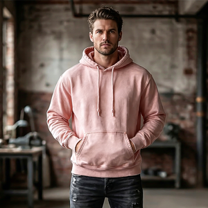 เสื้อฮู้ดแบบยูนิเซ็กซ์ ผ้าฝ้าย 100% เฟรนช์เทอร์รี่ ล้างสีแบบแอซิดวอช สีดำ สวมใส่สบาย ทรงปกติ แขนยาว เหมาะสำหรับฤดูหนาว มีกระเป๋า - Product Image 2
