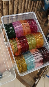 Kashmiri Jelly Glass <b>Bangles</b> Set Transparent Colorful <b>Indian</b> Women Bracelet Assorted Design Lightweight Party Wear Festival - Product Image 4