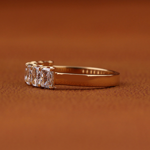 Certified Lab Grown Diamond Radiant Cut IGI Certified 7 Stone Classic <b>Stacking</b> Wedding Band for Women in 14K Yellow Gold - Product Image 3