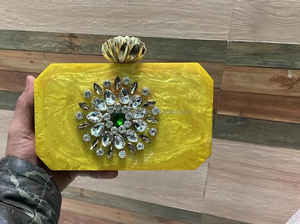 Pochettes en résine faites à la main pour femmes sacs de soirée en acrylique à la mode prix d'usine direct et conception personnalisée à la main d'Inde - Product Image 6