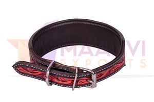 Collier de chien en cuir véritable à motif solide, usiné à la main, style occidental, cou rembourré réglable avec rivet gravé à la main, accessoire pour animaux de compagnie - Product Image 2