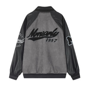 Chaqueta Varsity Unisex Marrón AV con Logotipo Bordado en la Parte Delantera, Forro de Lana Grueso Resistente al Viento, Cuello en V, Botones Cubiertos, Estilo Preppy, Ropa de Invierno - Product Image 3