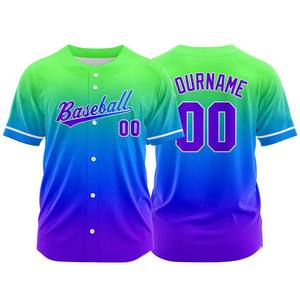 Uniformes de Béisbol Personalizados al por Mayor, Camisetas de Béisbol Casuales de Manga Corta con Impresión Sublimada, Estilo Uniforme de Béisbol, 100% Poliéster Transpirable - Product Image 1