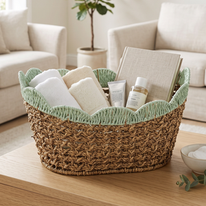Wholesale Cheap Price Natural Woven <b>Storage</b> <b>Basket</b> King Crafft Viet Handmade <b>Seagrass</b> <b>Basket</b> Decor Lanudry <b>Basket</b> for Home Decor - Product Image 5