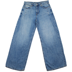 เสื้อผ้าสตรี MASTER TEXTILE ผ้ายีนส์จีบสีกลาง 100% คอตตอน ทรงหลวม เย็บตะเข็บคู่ OEM/ODM - Product Image 2