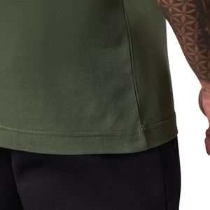 Débardeur de sport respirant en coton tricoté vert olive pour homme, col rond, imprimé, pour la gym et l'entraînement - Product Image 6