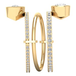 REYES Wholesale Price 14K Solid Gold Pear Cut 2.1 Carat Lab Grown Diamond <b>Rings</b> For Women Engagement Gifts Fine Jewelry - Product Image 3