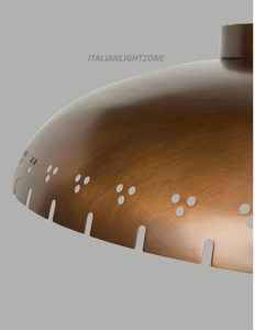 High End Mid Century Modern LED Brass Flush Mount <b>Ceiling</b> <b>Light</b> Vintage Style Dome Fixture <b>Retro</b> Metal Living Room - Product Image 4