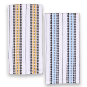 Serviette de cuisine en coton 100% certifié GOTS, tissée, à rayures et à carreaux, douce, confortable, séchage rapide, gaufrée, écologique, multi-usages - Product Image 4