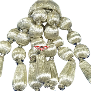 Pompon en forme de gland 20 cm en fil d'argent, franges personnalisées DIY, décorations écologiques pour la maison - Product Image 4