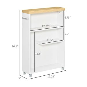 Bianco sottile armadio da bagno con ruote rotolanti scaffali porta carta igienica - Product Image 3