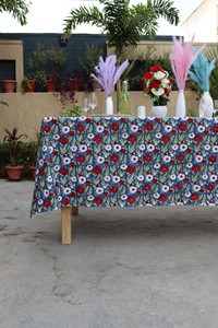 Luxury Handmade Premium Quality Cotton Block Print <b>Tablecloth</b> Set Floral Printed Customizable <b>Washable</b> Tablemat for Dining Hotel - Product Image 4