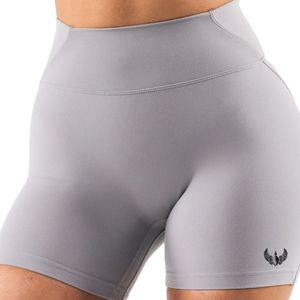 <b>Womens</b> Light Gray High Waist Seamless Gymwear <b>Shorts</b> Stretch <b>Compression</b> Workout Fitness Training Athletic Activewear Wear - Product Image 3