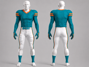 Custom Men's Teal American Football Uniform V-Neck Full Sleeve Moisture Wicking Fitted Jersey Pants Set - Product Image 1