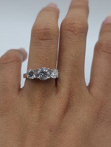 2 CT 3 Stone Lab Grown <b>Diamond</b> <b>Ring</b> in 14K Gold for Women | Luxury Engagement Wedding <b>Ring</b> | Bridal <b>Diamond</b> Jewelry - Product Image 4