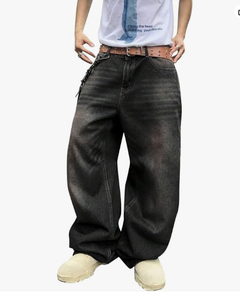 <b>Mens</b> High Waist Wide Leg Distressed Denim <b>Jeans</b> Loose Fit Cotton Casual Autumn Style - Product Image 2