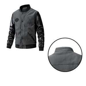 Veste de sport pour homme en toile avec logo personnalisé, manches en simili cuir, séchage rapide et design réversible - Product Image 6