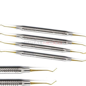 Ensemble de 4 instruments dentaires manuels légers en acier inoxydable allemand plaqué or, de haute qualité, certifiés CE, pour la restauration dentaire - Product Image 3