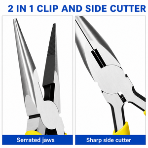 Precision Needle Nose Pliers Long Nose Plier with Side <b>Cutter</b> Spring Loaded Custom Logo Stainless Steel Hand Tool OEM - Product Image 4