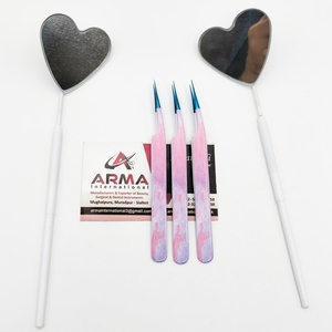 Pince à épiler professionnelle en acier inoxydable anti-magnétique durable pour extensions de cils avec pointe lisse, option logo personnalisé et marque privée - Product Image 4