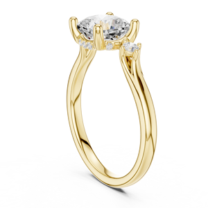 Anillo de Compromiso Clásico de Oro Amarillo de 14K para Mujer con Diamante Cultivado en Laboratorio de 2 CT con Corte Cojín y Halo Oculto, Certificado IGI, para Aniversario o Boda - Product Image 3
