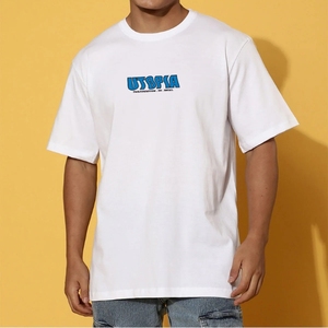 T-shirts en coton surdimensionnés pour hommes, personnalisables, OEM & ODM, vente en gros, impression personnalisée pas chère, impression sérigraphique. - Product Image 1