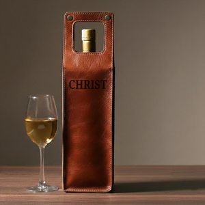 Porte-vin en cuir véritable de luxe pour usage commercial, personnalisable, pour une seule bouteille, rangement de vin haut de gamme pour hôtel, LEB-0090 - Product Image 2