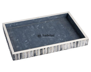 Plateau de service élégant et moderne en os incrusté, mobile, accent décoratif pour la maison par Tradebyd - Product Image 6