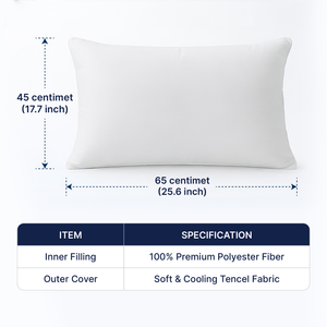 Almohada Rectangular VINABEDDING al por Mayor, Relleno 100% Fibra de Poliéster, Funda de Tencel Suave y Refrescante, Estilo Minimalista - Product Image 1