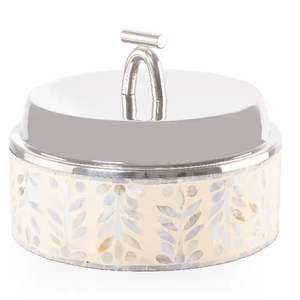 Jarrón Decorativo de Plata de Lujo para Dulces con Tapa, Diseño de Hojas, Contenedor Metálico para Frutos Secos, Regalo de Boda, Tazón para Servir - Product Image 1