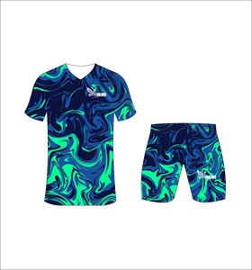 Conjunto de Uniforme de Fútbol Personalizado por Sublimación en Azul y Verde, Transpirable, para Entrenamiento, Venta al Por Mayor, Secado Rápido - Product Image 2