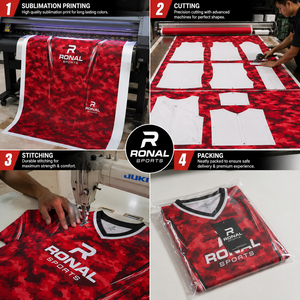 ชุดเสื้อบาสเก็ตบอล RONAL SPORTS สีแดงลายพราง แขนกุด คอวี ระบายเหงื่อได้ดี ชุดกีฬาสำหรับผู้ใหญ่ ราคาพิเศษ - Product Image 5