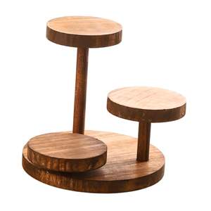 Soporte de Madera Artesanal de Varios Niveles para Plantas, Soporte Redondo para Macetas, Estante de Exhibición Rústico para Interiores y Exteriores - Product Image 6