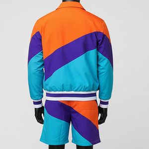 Ensemble de survêtement personnalisé en nylon et polyester pour femme, comprenant un short et une veste coupe-vent à capuche, idéal pour l'été - Product Image 5